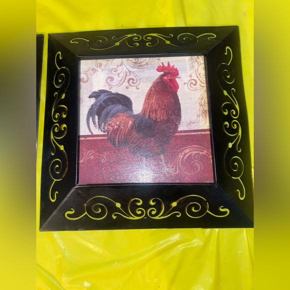 “New View” Vintage Rooster 🐓 Wall Hanging Plaque Designer - 2 Art Frames, Decor - Picture 6 of 16